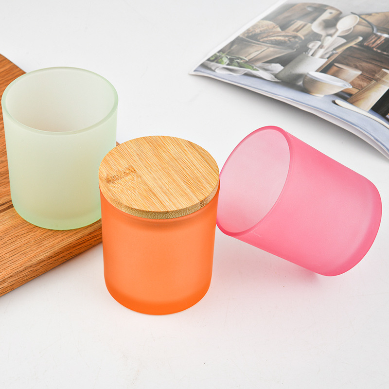 Picture of Wholesale DIY Flameless Scented Candle Cups Empty Colored Glass Jars Transparent Sprayable Glass Bottles with Screen-Printed Text