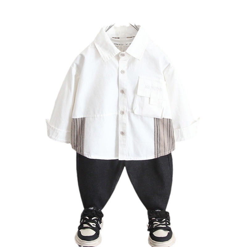 Picture of 6266 Children's Long Sleeve Shirt Spring and Autumn 2024 New Boys' Autumn Styline Shirt Baby's Autumn Clothes