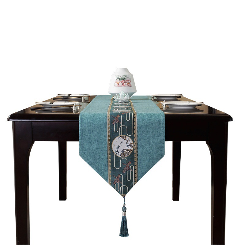 Henggang New Chinese Table Runner Tea Table Zen Tea Table Fabric Long Tea Table Cushion Cloth Dining Table Tea Table Tablecloth Tea Cloth