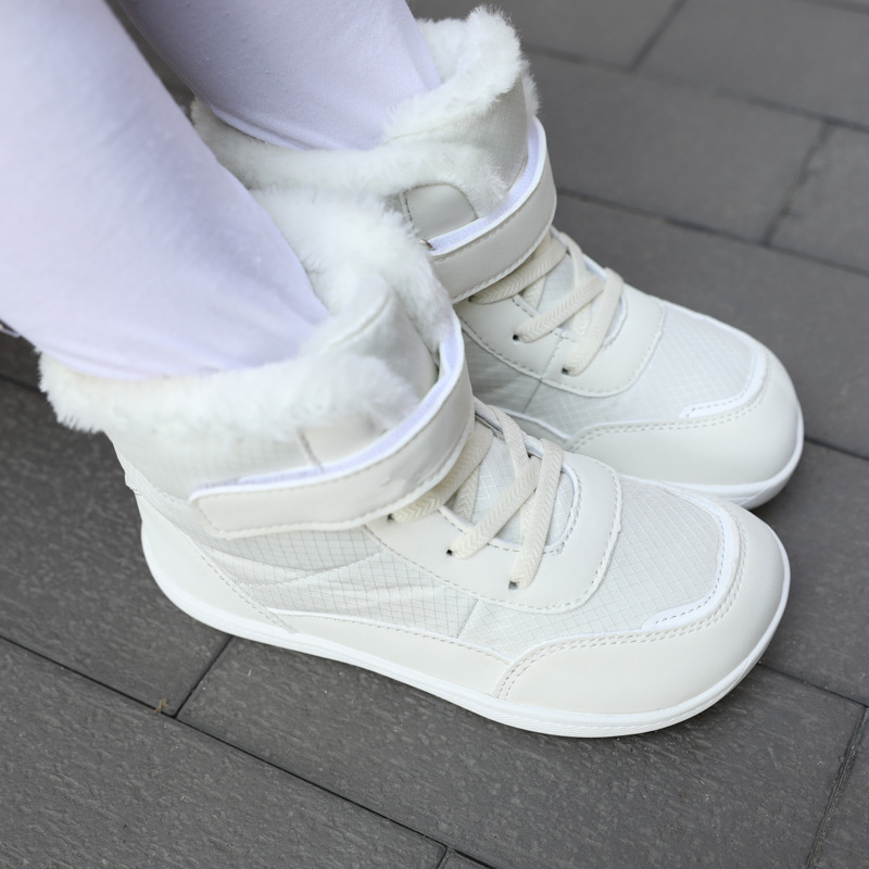 Cross-Border Popular Winter Children's Snow Boots, Warm High-Top Cotton Shoes with Velvet for Boys and Girls, Wide, Comfortable, Casual and Wear-Resistant
