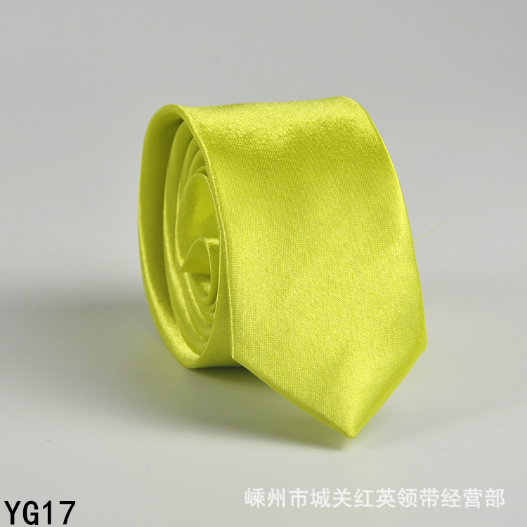 Picture of Solid color tie men's casual 5cm Korean style artificial silk narrow tie for workplace wedding business administrative wholesale