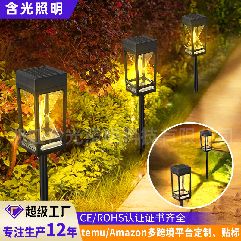 New Solar Hourglass Lamp Outdoor Waterproof Garden Night Light Courtyard Decorative Landscape Light Lighting Street Light