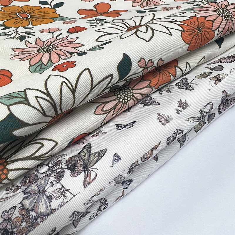 10856 Twill Printed Fabric, Skin-Friendly Pure Cotton Fabric, Active Digital Printing Base Fabric, Brushed Fabric, Clothing Fabric