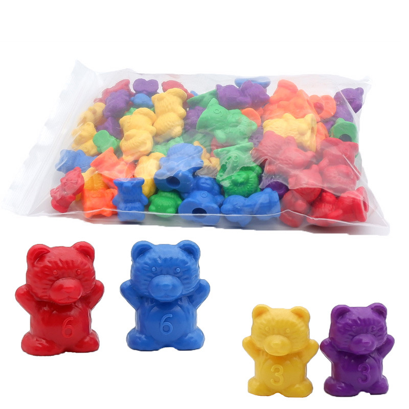 Picture of Foreign Trade Rainbow Digital Bear Toy Montessori Enlightenment Mathematics Weight Bear Early Education Kindergarten Counting Early Education Teaching Aware