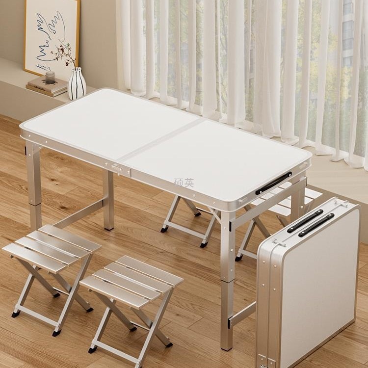 Folding table stall table outdoor portable camping picnic night market stall opening table and chair can be lifted and folded