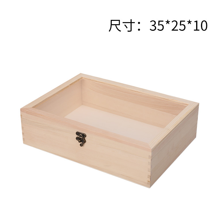 Picture of Accompanying Gift Wooden Box Simple Pine Gift Packaging Box Candy Box Immortal Flower and Wood Box Wooden Jewelry Storage Box