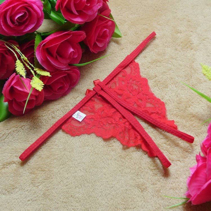 Picture of A large number of wholesale crotch-free single bow fun lace underwear women's sexy passion thong large size T pants