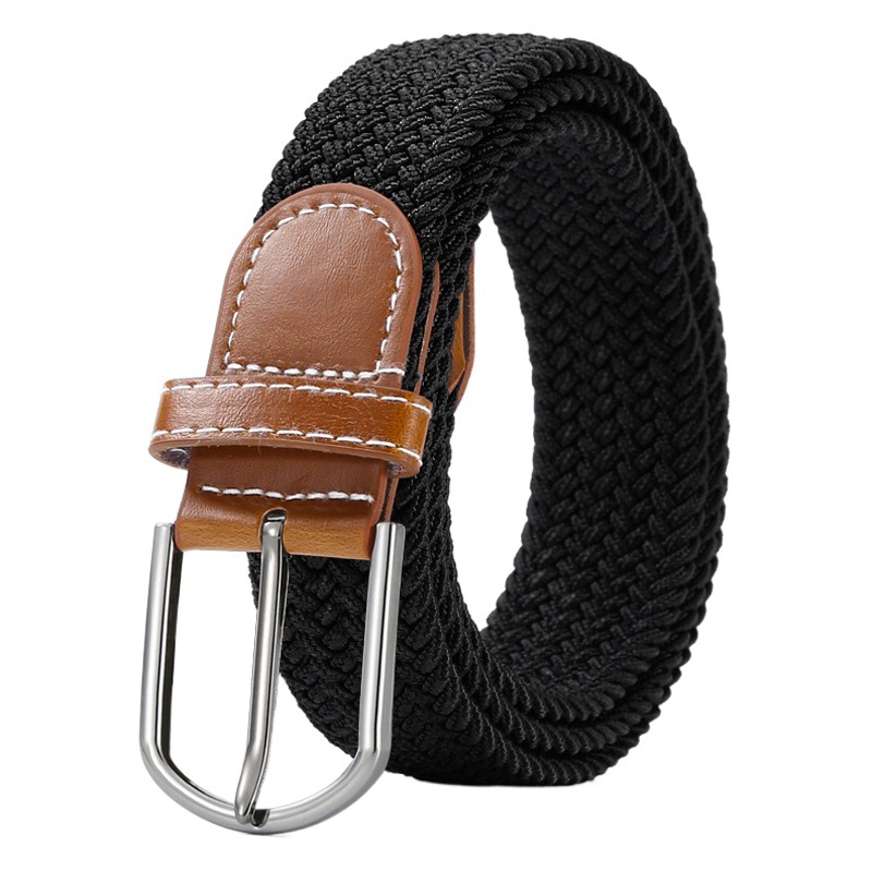 Student Youth Casual Pants with Korean Canvas Men's and Women's Braided Belt No Perforated Elastic Belt