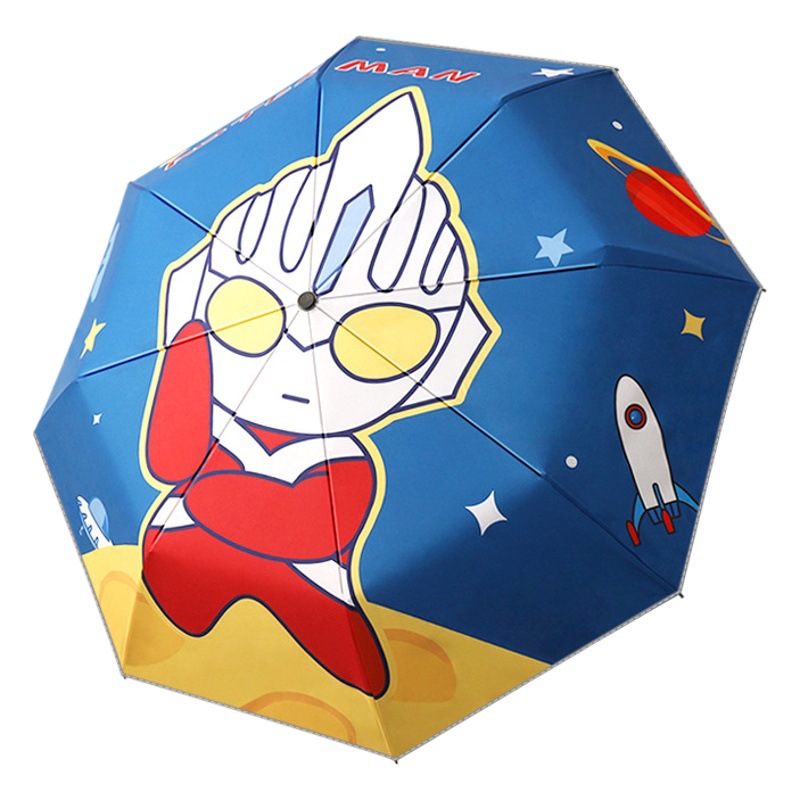 Safe Anti-rebound Children's Full-automatic Umbrella Girls Primary School Students Boys Folding Sunny and Rainy Umbrella Customized Advertising