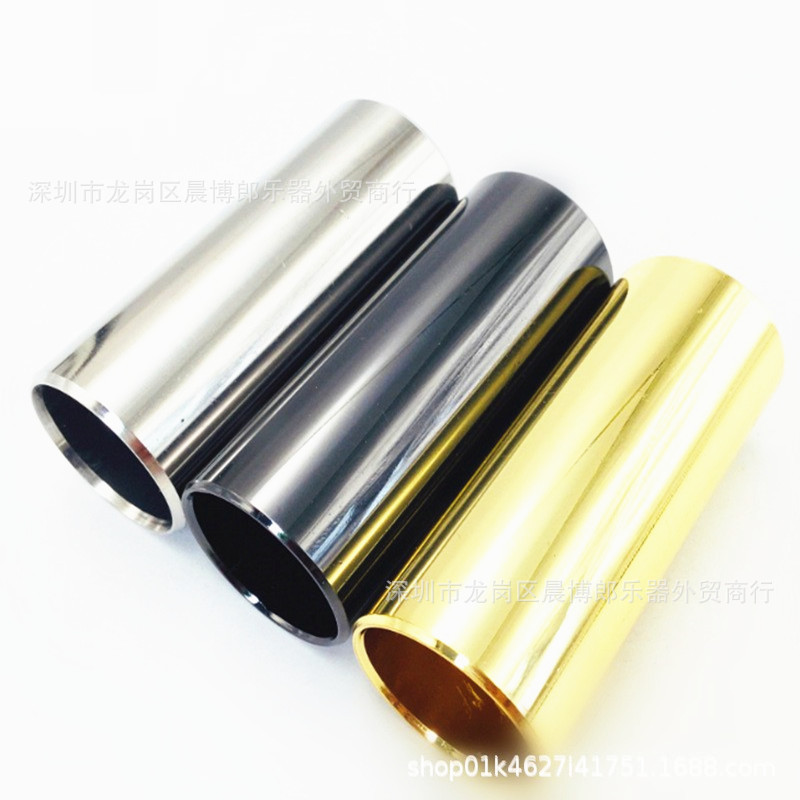 Guitar Stainless Steel Guitar Slide Bar Electric Guitar Slide Tube Metal Finger Guitar Slide Bar Gold Silver Black