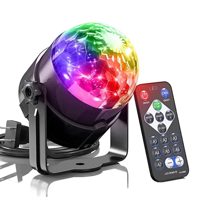 Remote control LED colorful magic ball lights crystal voice control rotating stage lights live background lights KTV bar disco lights