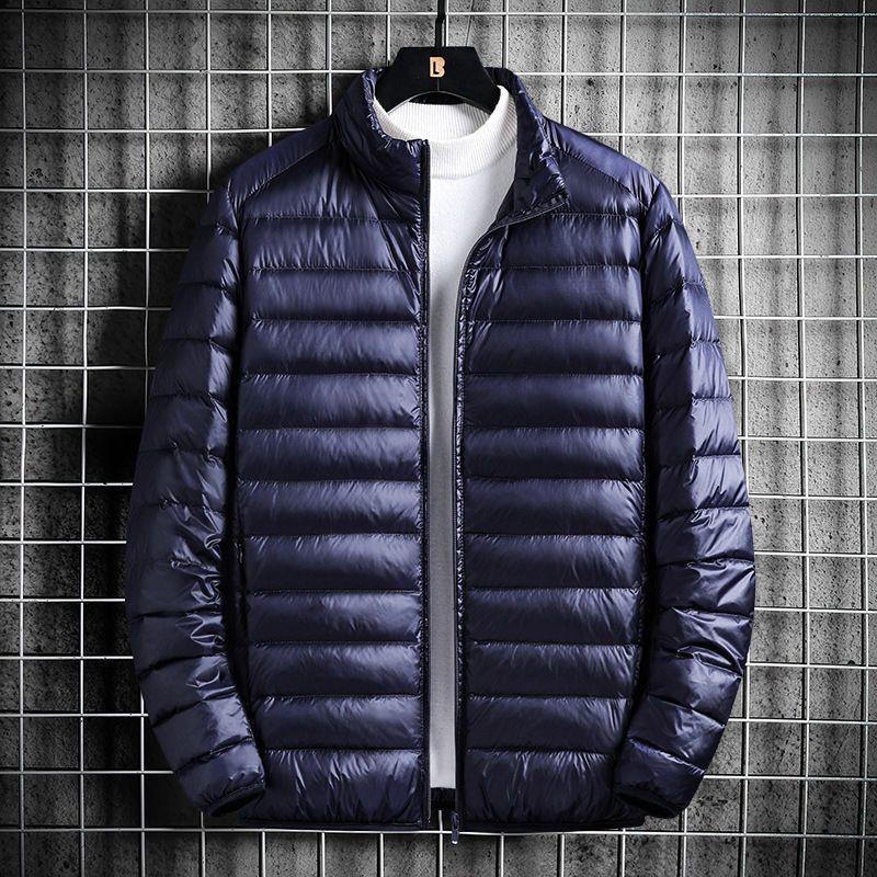 Picture of 2022 autumn and winter new lightweight down cotton-padded jacket men's hooded stand collar short size lightweight young and middle-aged men's coat