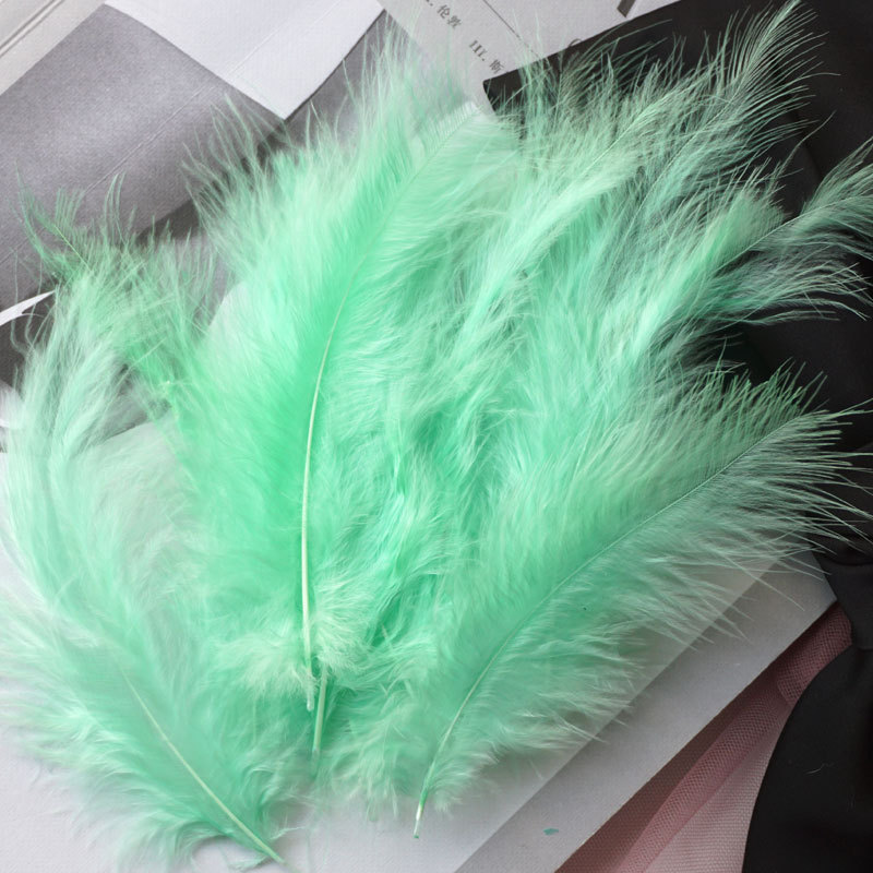 Picture of Colorful Turkey Hair Pointed Tail Velvet Dream Catcher Material Wave Ball Gift Box Filler Shooting Props Feather Decoration