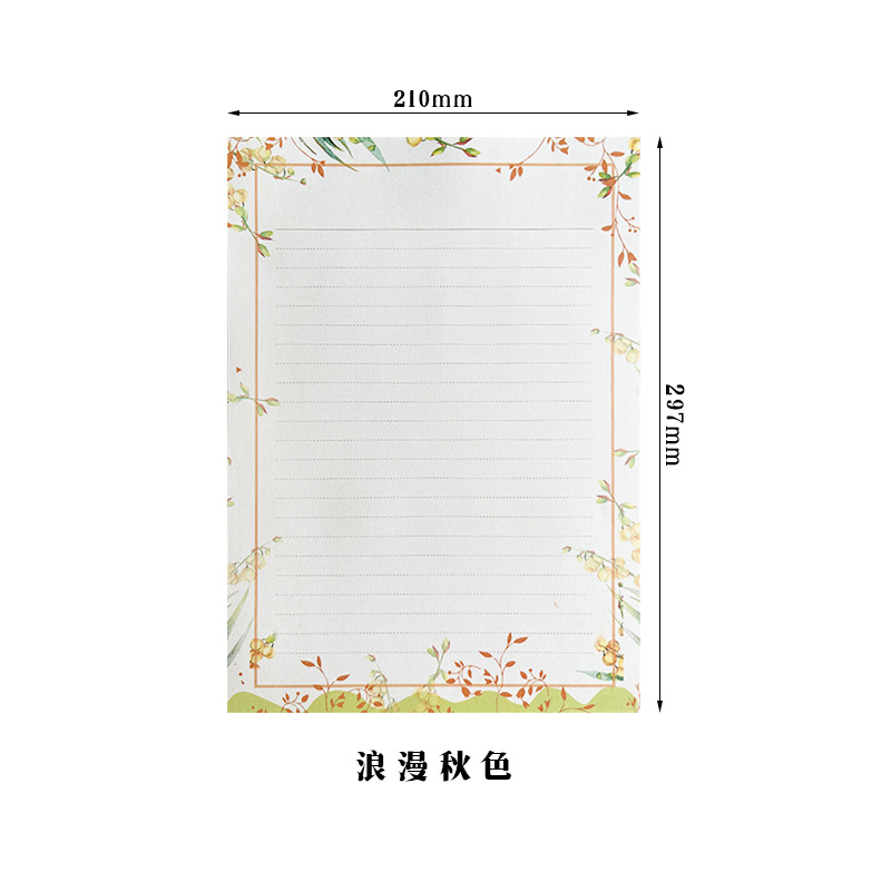 Picture of A4 Letter Paper Simple Student Creative Cartoon Pattern Cute Color Handwritten Love Letter Letter Paper Copy Photocopy Paper Printing