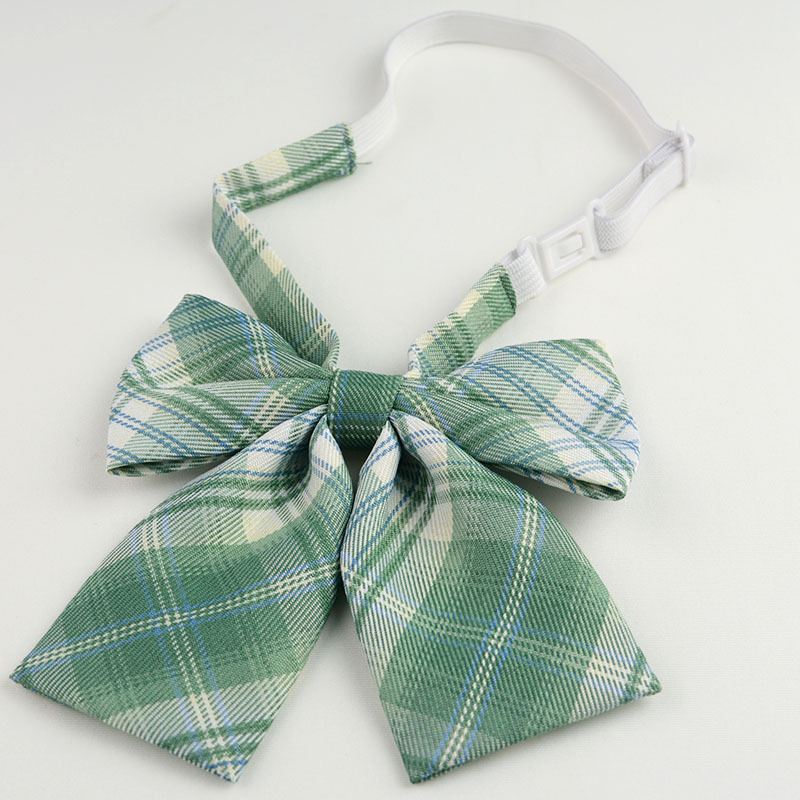 Picture of Hot-selling College Style Oka Pear Field Soot Black Bow Plaid Flat Horn JK Collar Bow Tie Shirt Accessories