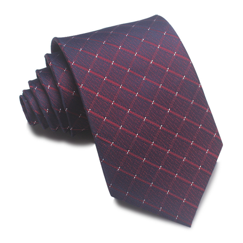 Picture of 25 New 8cm Polyester Jacquard Stripesd Tie 7cm Men's and Women's Business Formal Wear Casual High-End Red Black Blue