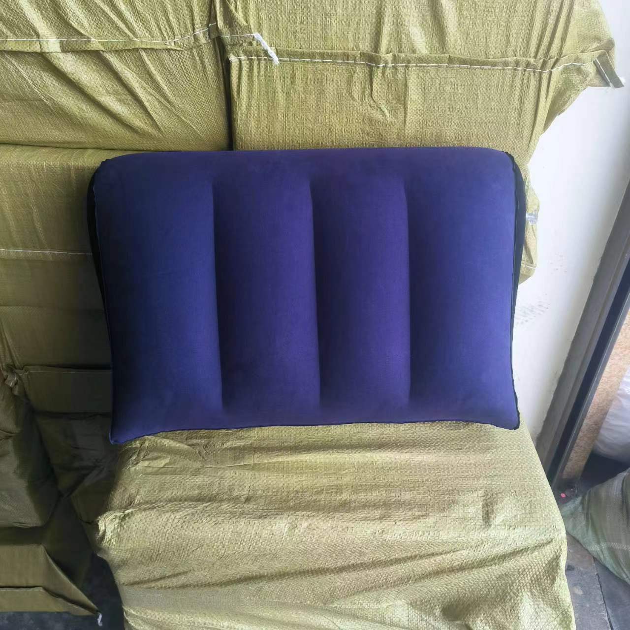Picture of Manufacturer's Wholesale In-Stock Pvc Flocked Triangle Pillow Cushion Inflatable Pillow Travel Portable Prone Position Pillow