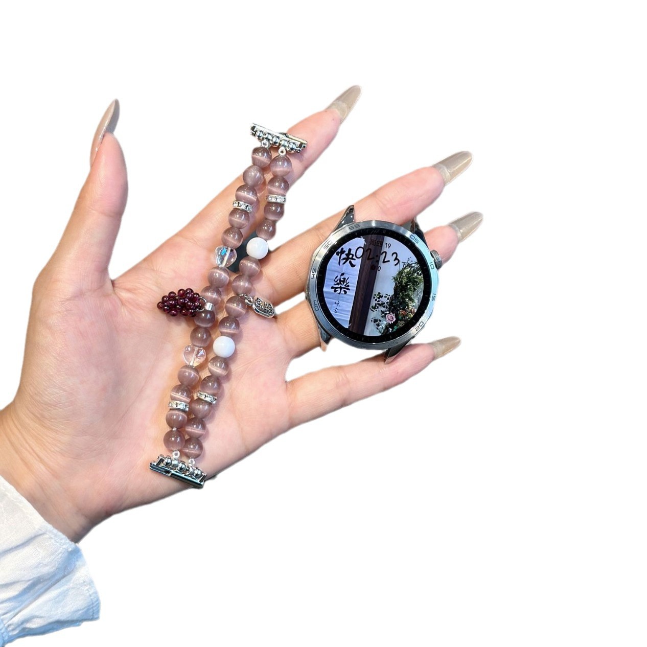 Picture of [Grape boh] Beaded Strap for Huawei GT4GT3 Watch Strap watch4pro New Women's GT2