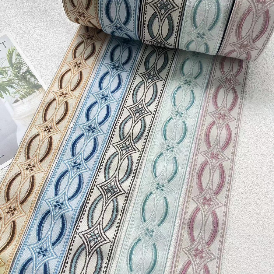 Ethnic lace ribbon flower retro pattern curtain fabric accessories AH-2877 5 CM wide