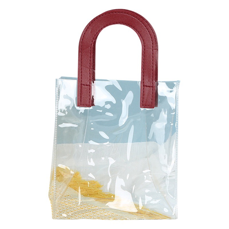 In stock pvc handbag plastic transparent packaging gift bag ins gift candy U-shaped gift bag wholesale