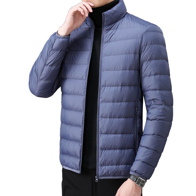 Picture of Handle Autumn and Winter Light Down Cotton-padded Jacket Men's Short Vertical Collar Hooded Middle-aged and Elderly Light Thin Broken Coat