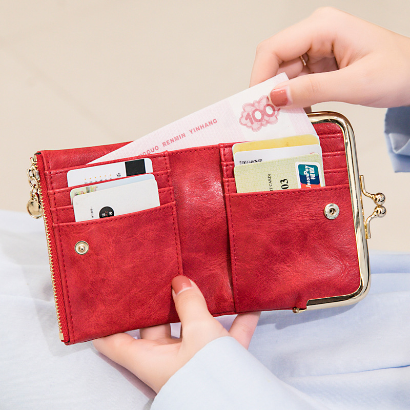 Picture of Phase Printed Leather Short Wallet for Women 2024 New Clip Coin Purse Retro Multi-Functional Foldableing Wallet Card Bag for Women