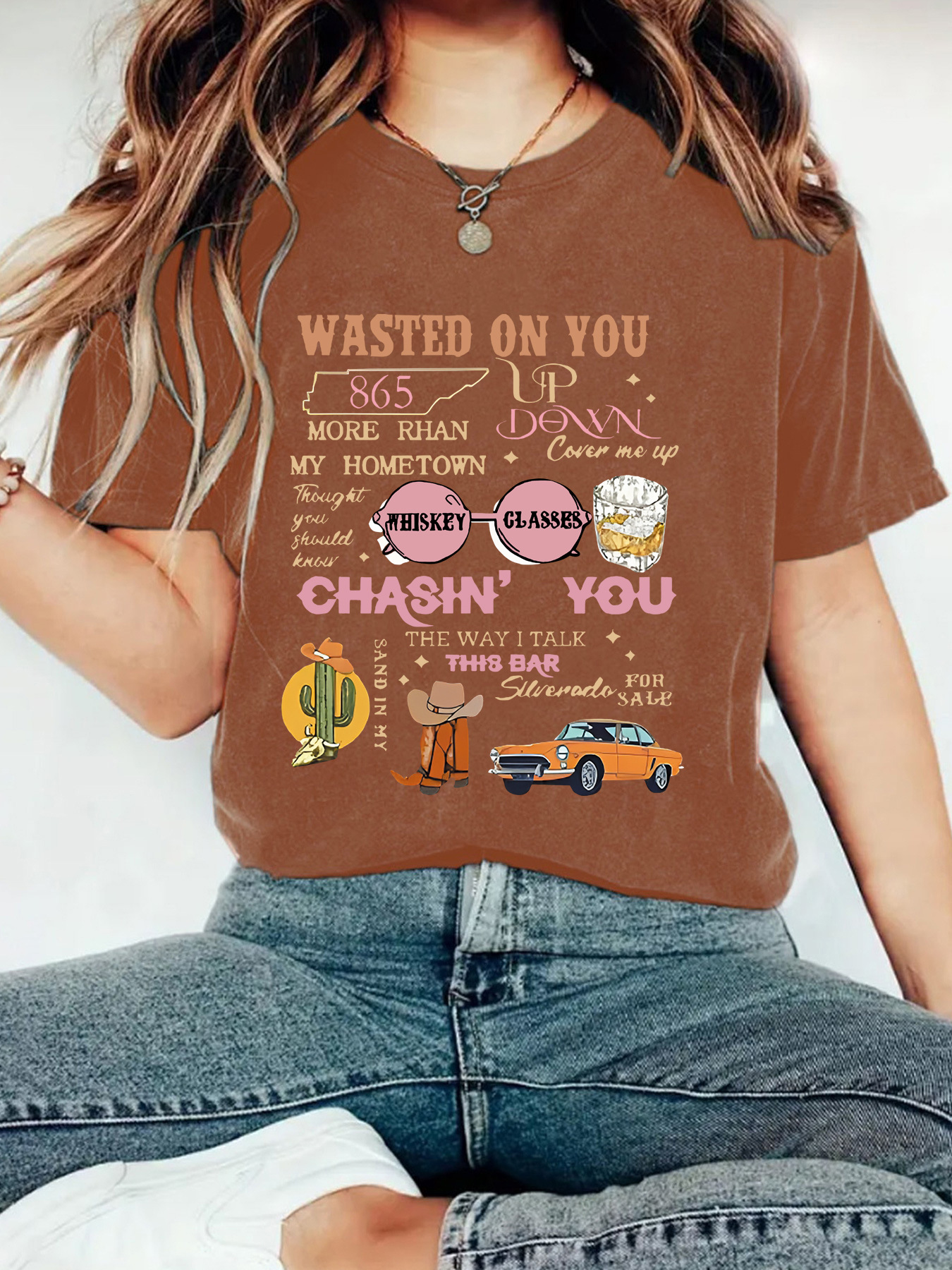Picture of European and American Independent Station Cross-border Temperament T-shirt Women's in stock WASTEDD ON YOU Printed Summer New Short Sleeve