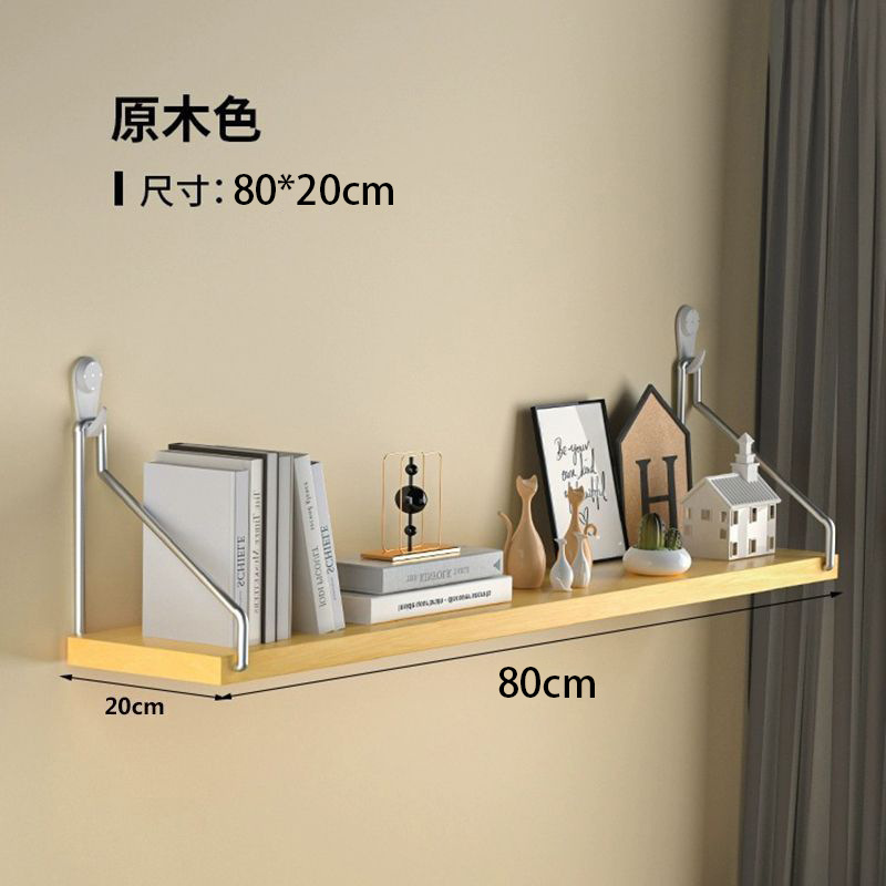 Picture of No-Drill Wall-Mounted Wrought Iron Living Room Entrance Wall Decoration Bedroom Wall Bookshelf Single Shelf Wall Storage Rack
