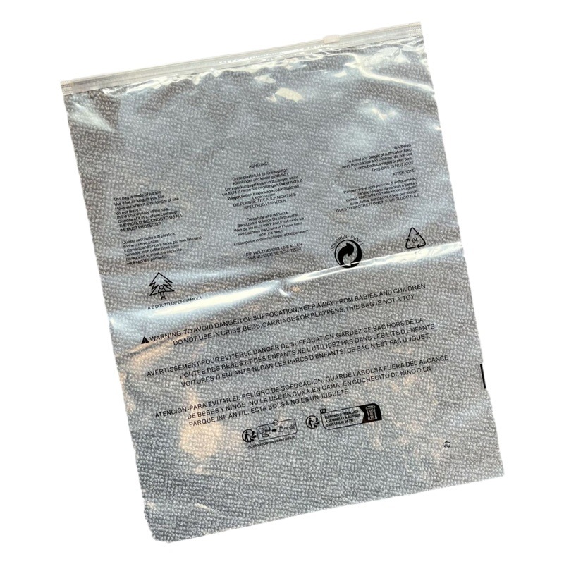 Triman warning packaging bag French environmental protection label TEMU cross-border anti-suffocation warning pe transparent zipper bag