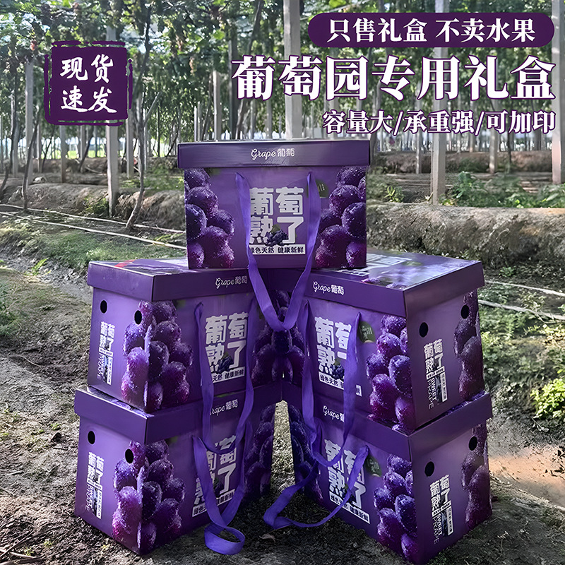 Grape gift box empty box sunshine rose sunny Wang Xia black giant peak packaging box portable high-end gift box in stock wholesale