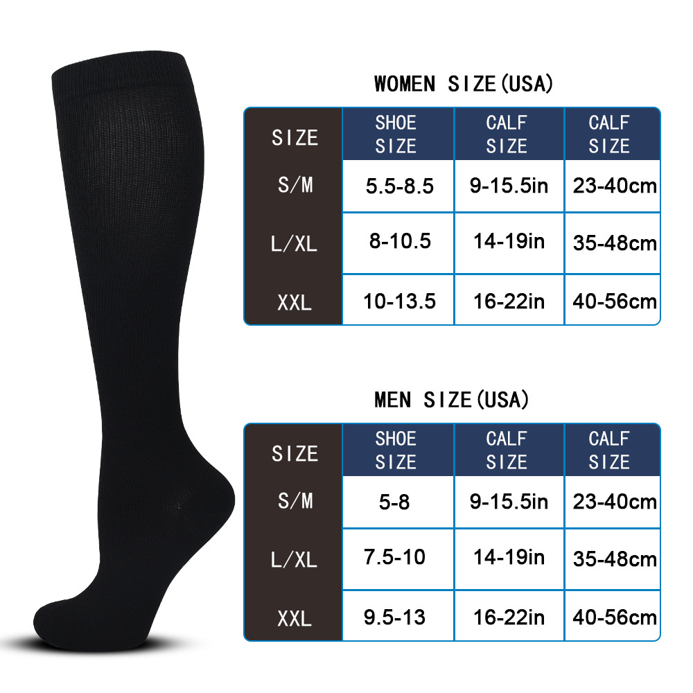 Picture of Solid Color Sports Compression Socks Anti-flexure Compression Socks Running Stretch Socks Suitable for Nurse Wrap Calf