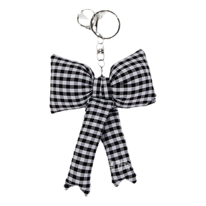 Korea Explosions Fashion Plaid Cotton Swallow Bow Keychain Mobile Phone Pendant Bag Hanging Ornaments Factory Outlet