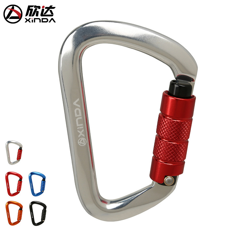 Picture of Factory Direct outdoor professional rock climbing master lock D-type automatic lock safety rock climbing lock carabiner equipment