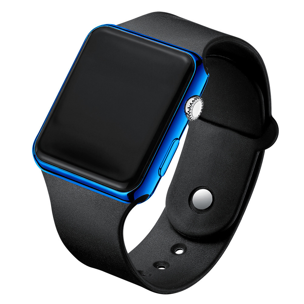 Picture of Fashionable and Simple Universal Square Led Black Watch Student Waterproof Luminous Electroplated Sunglasses Sports Digital Watch