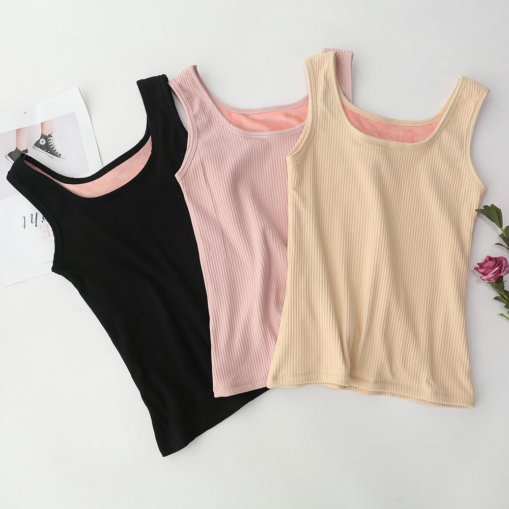 Picture of 2021 New Autumn and Winter Warm Vest Women's Fleece-lined Thickened Bottoming Top Slim-fit Tight Vest for Women