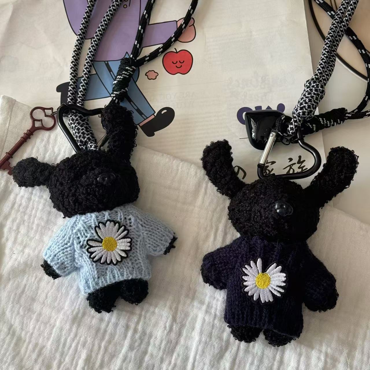 Korean Style Daisy Pendant Cute Quan Zhilong Doll Plush Cartoon Pendant Pendant Couple Keychain Bag