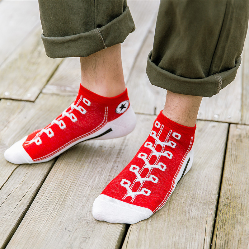 Picture of Cross-Border Spring and Summer Fashion Breathable Shoelace Boat Socks Low-Cut Short-Tube Personalized Ins Sneakers Trendy Sports Shoes Socks