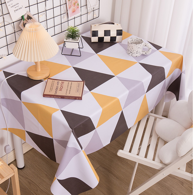 Picture of Tablecloth Waterproof and Oil-proof PVC Coffee Table Table Mat Dining Table Tablecloth Picnic Stall Student Desk Dormitory Decorative Cloth