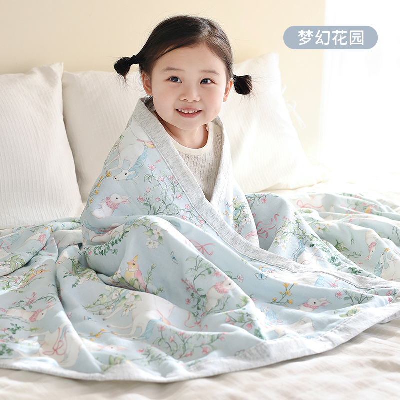 Picture of Baby blanket cartoon four-layer bamboo cotton gauze quilt class a spring and summer newborn children nap baby quilt