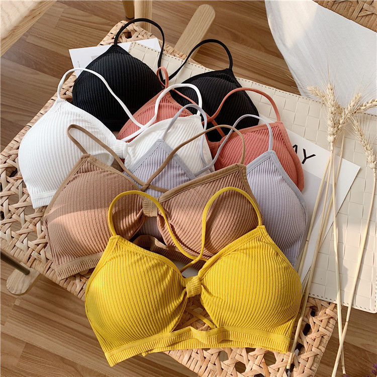 Beautiful Back Cross Cut Out Small Suspender Intimates Women's Wire-Free Bra Small Breasts Sexy Threaded Elastic Chest Wrap