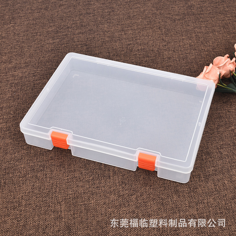 Transparent PP Plastic Box Rectangular Empty Box Double Buckle Flip Certificate File Box Bill Storage Box EKB214-1