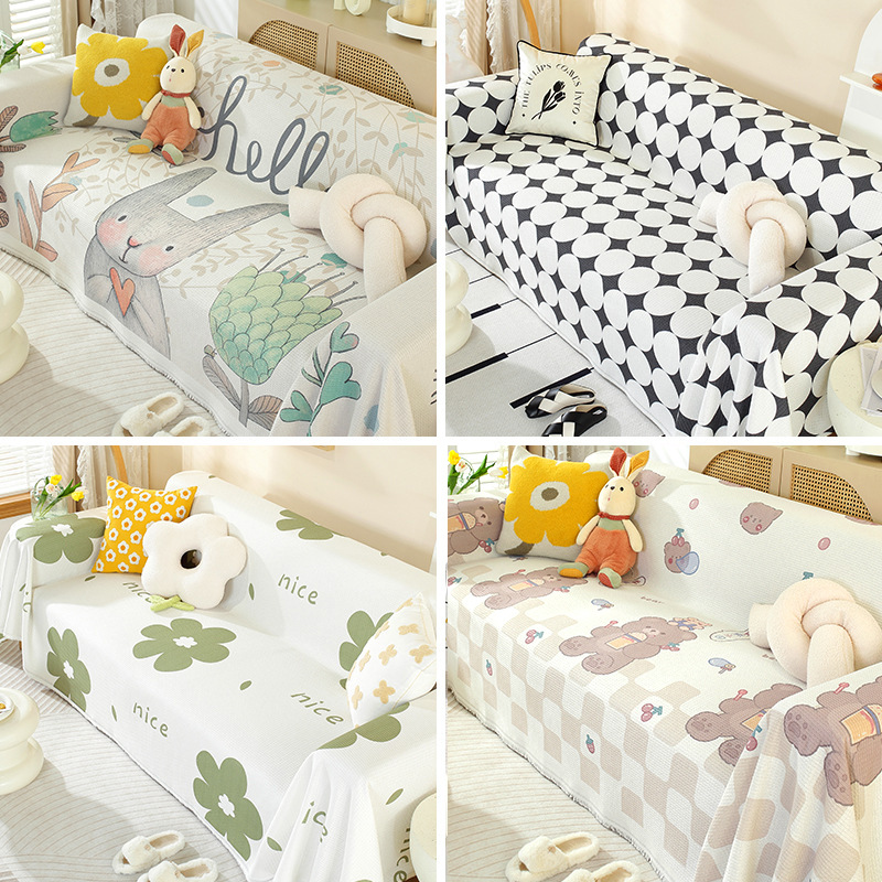 Picture of ins style sofa towel full cover cloth simple sofa cushion blanket all-inclusive universal cover towel four seasons universal sofa cover