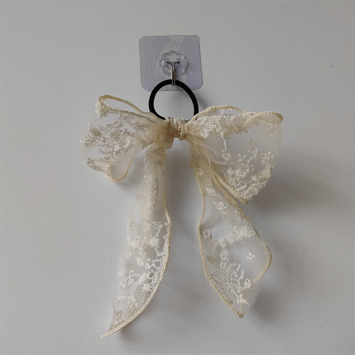 Picture of Super Fairy Lace Bow Hairpin Hairrope Sweet Temperament Top Clip Hairpin Hair Accessories Headdress Spring Clip