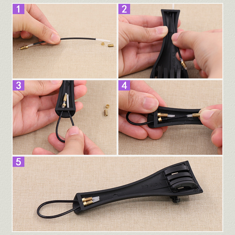 Picture of Qingge Pv12 Violin Composite Material Pull Plate Violin Pull Plate Tail Rope Accessories with Fine-Tuning 4/4