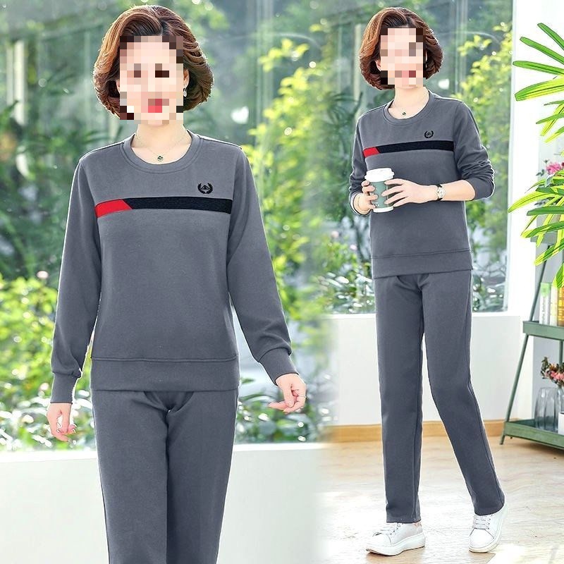 Picture of Southeast Asia cross-border 2023 spring and autumn sportswear suit middle-aged and elderly women's wear mom running casual two-piece suit