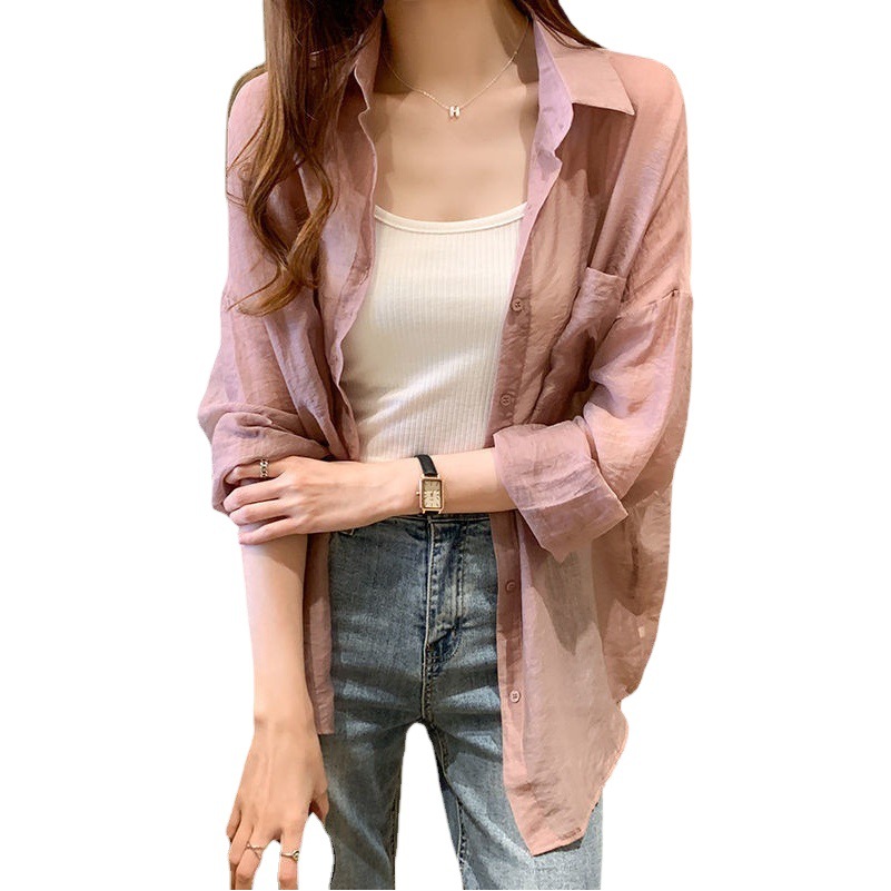 Summer New Arrival Breathable Chiffon Cardigan Sunscreen Jacket Women ins Shirt 2023 Korean Loose Midi Top