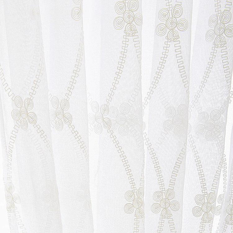 Diamond Plaid Embroidered Embroidered Curtain Window Screen Finished White Gauze Curtain Bedroom Bay Window Balcony Processing