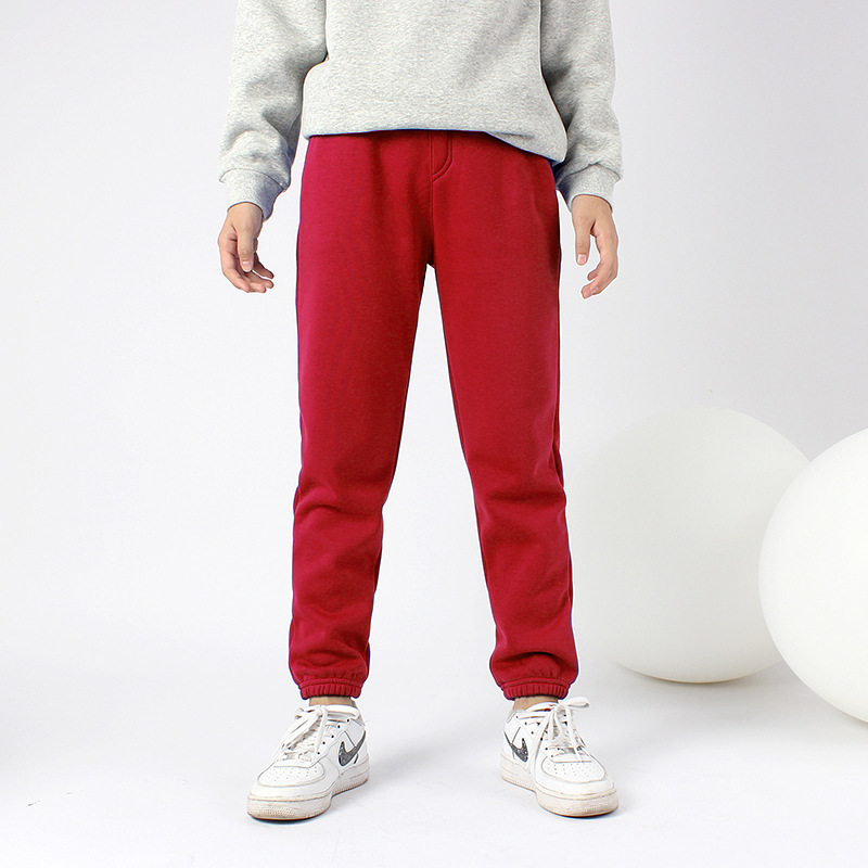 Picture of Autumn and winter Korean version of the new children's fleece-lined pants big children's solid color all-match warm pants girls' pants generation