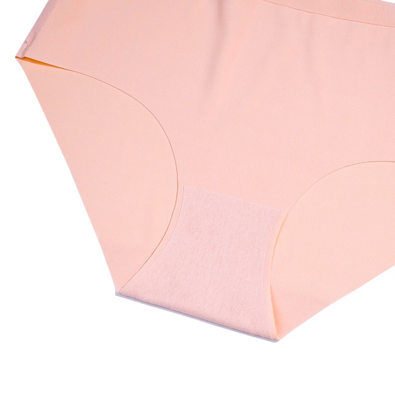 European and American Mid-Waist Sports Nude Underwear for Women Pure Color Anti-Exposure Fitness Seamless Hip Lifting Ice Silk Briefs Export