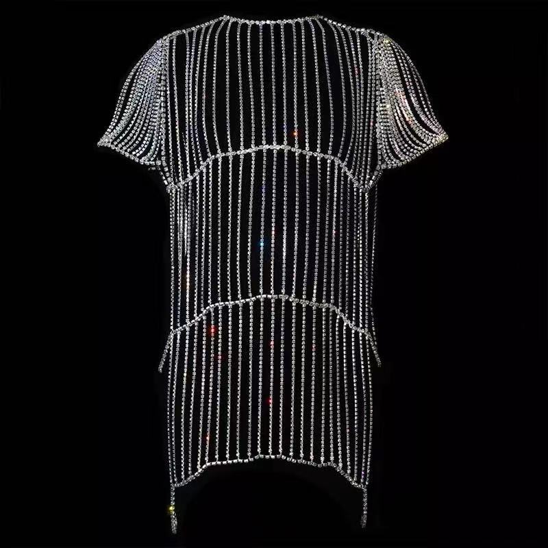 Picture of New Fashion Sexy Ladies Body Chain Super Shiny Rhinestone Long Tassel Body Chain Dress Clothing Accessories